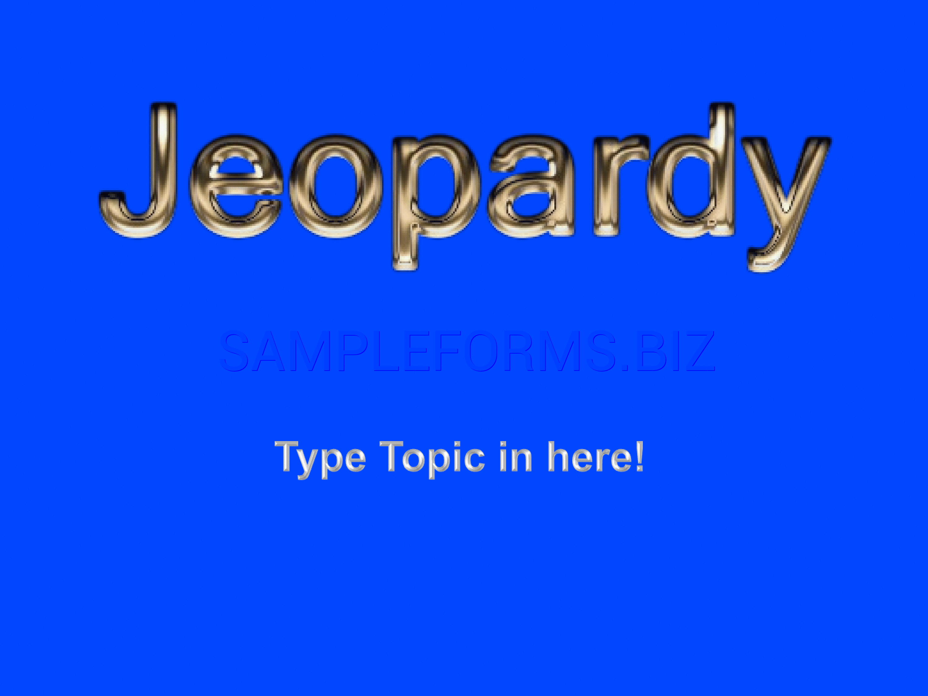 Preview free downloadable Jeopardy Template Design 1 in PDF (page 1)