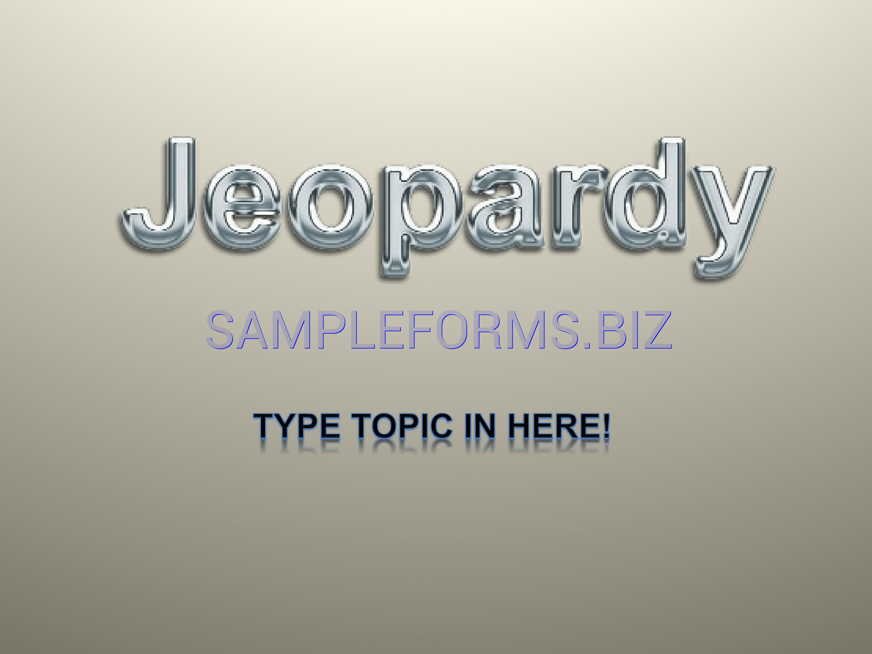 Preview free downloadable Jeopardy Template Design 3 in PDF (page 1)